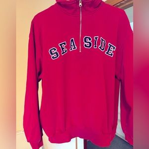 Large half zipper Sweatshirt. Gently Worn no holes . Seaside